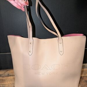 Coach New York Tan Leather Tote Bag